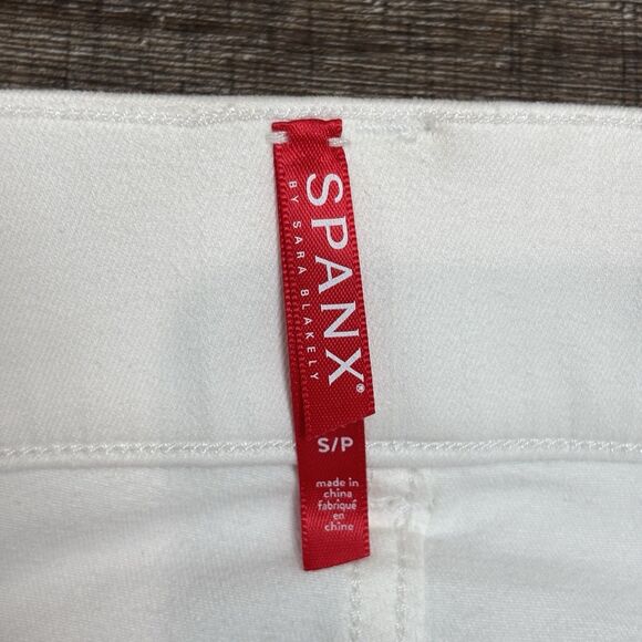 Spanx Skinny Jeans Womens Small White Ankle High Rise Tummy Shaping Pull On Pant - Picture 10 of 13